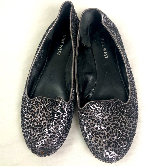 Sequin Nine West Flats Black Women’s size 6.5 - Picture 1 of 8